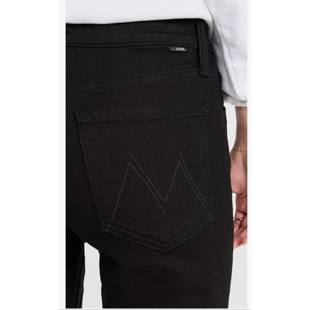 MOTHER JEANS WOMENS 24 TOMCAT STRAIGHT ANKLE STRETCH LASTING IMPRESSION BLACK - Picture 3 of 14